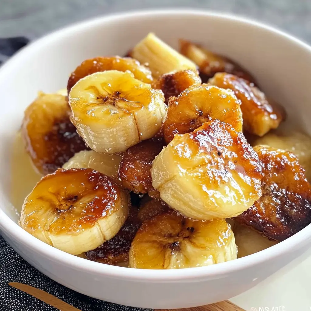 Air Fryer Caramelized Bananas Easy Recipe Perfect Now 2 Air fryer caramelized bananas with golden edges and glossy finish