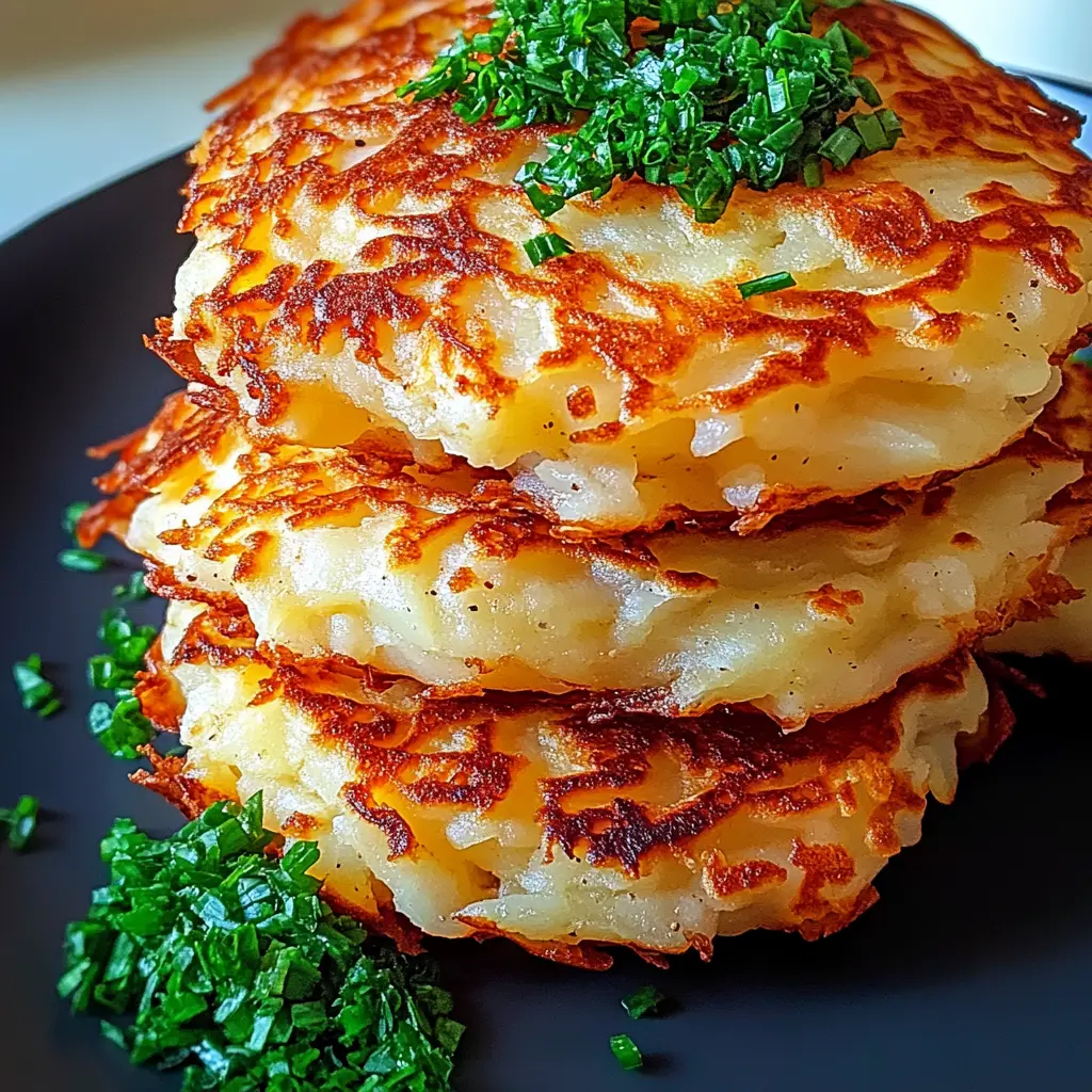 GERMAN POTATO PANCAKES centered hero view, clean and uncluttered