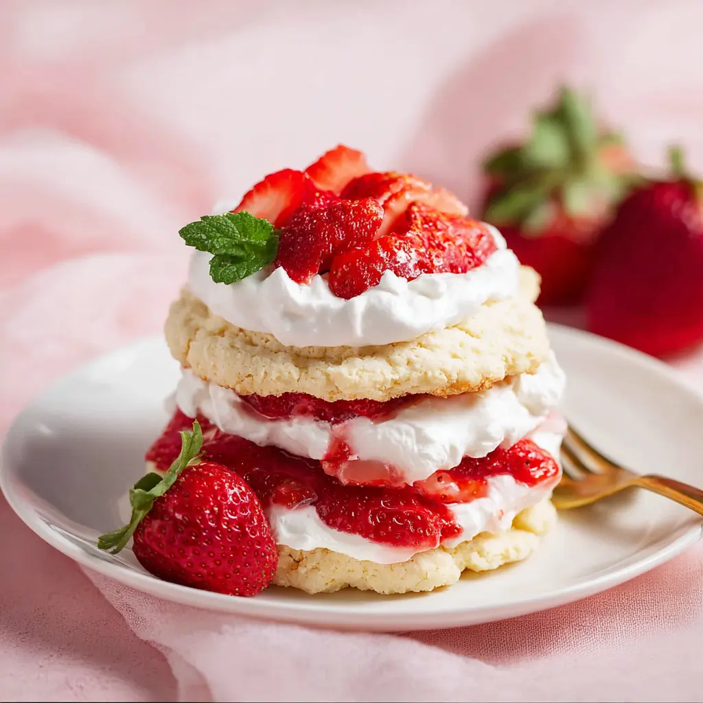 Strawberry cottage cheese shortcake for summer brunch