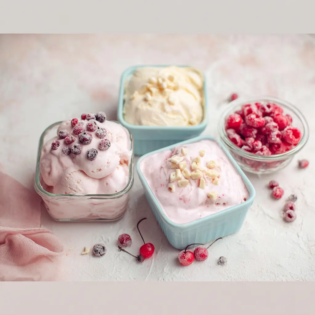 Cottage cheese ice cream bowls summer dessert