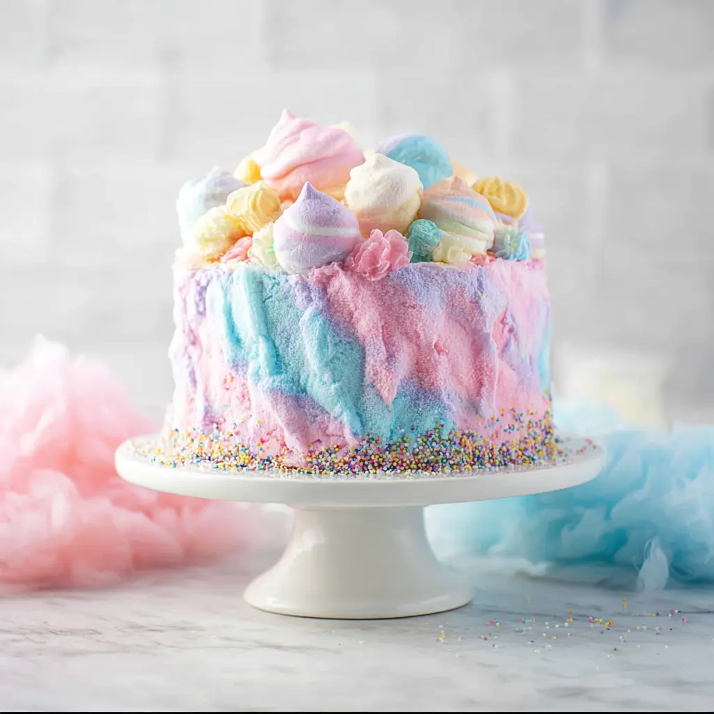 Cotton Candy Birthday Cake Beautiful New Way to Make Your Best Celebration 2 COTTON CANDY BIRTHDAY CAKE recipe, beautifully presented and ready to serve, easy homemade dessert
