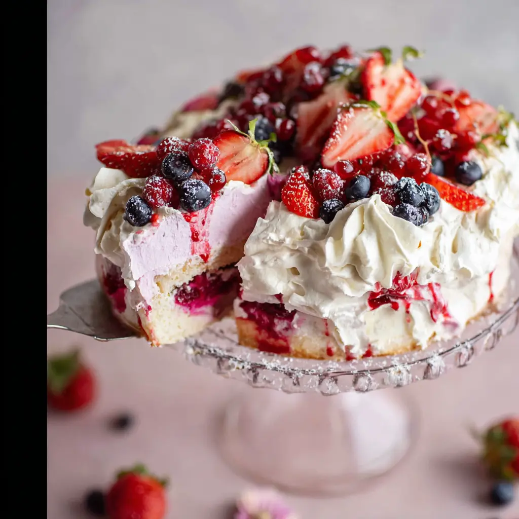 Summer berry cheesecake dessert for summer party