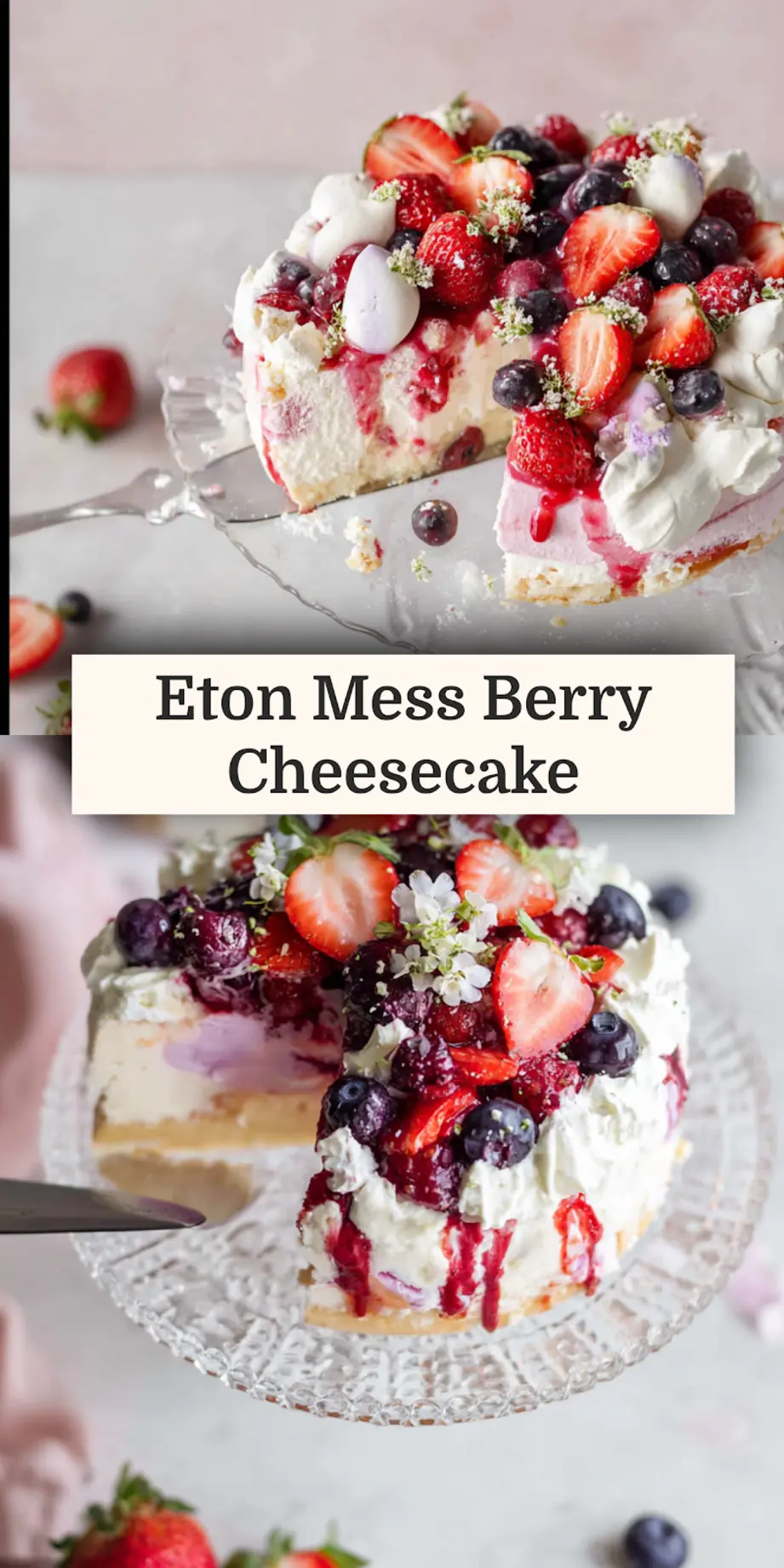 Summer berry cheesecake dessert for summer party_pin