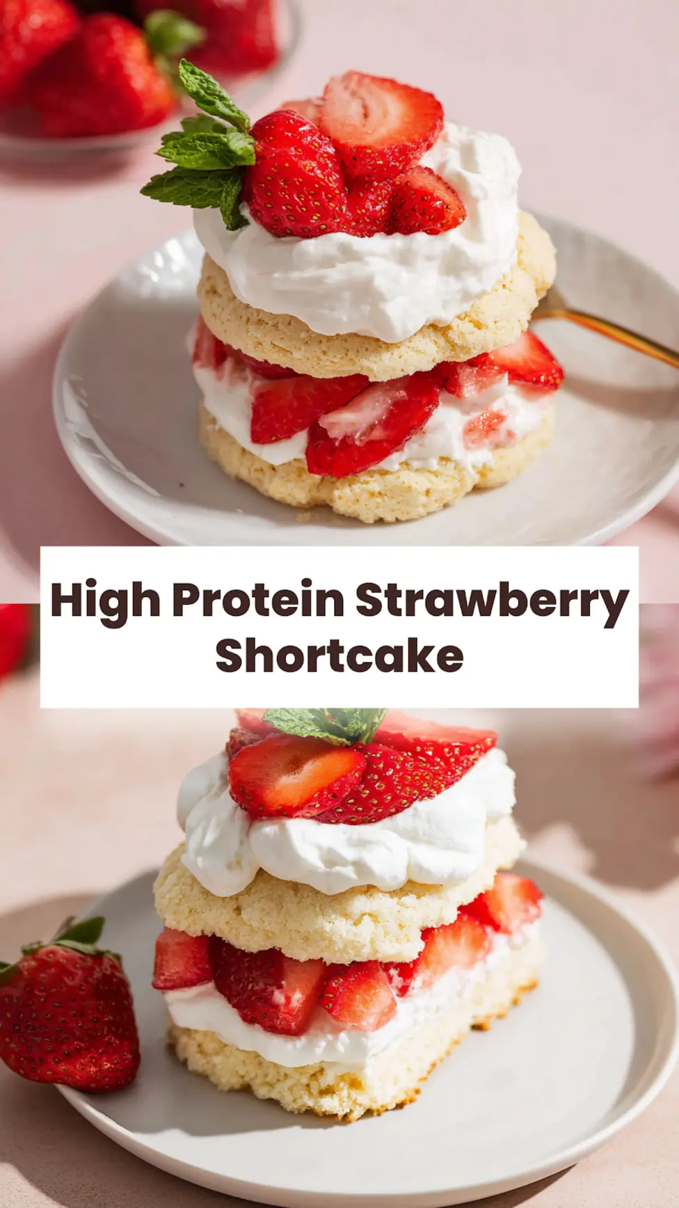 Strawberry cottage cheese shortcake for summer brunch