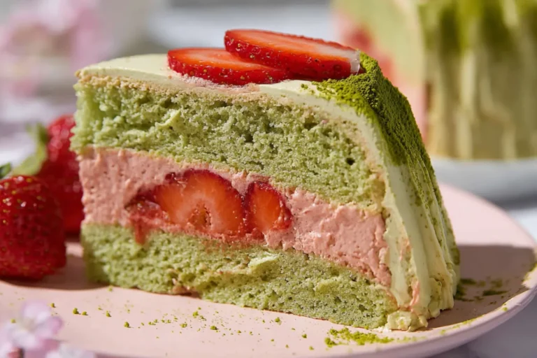 Matcha Strawberry Cake So Beautiful You Need to Make It Now