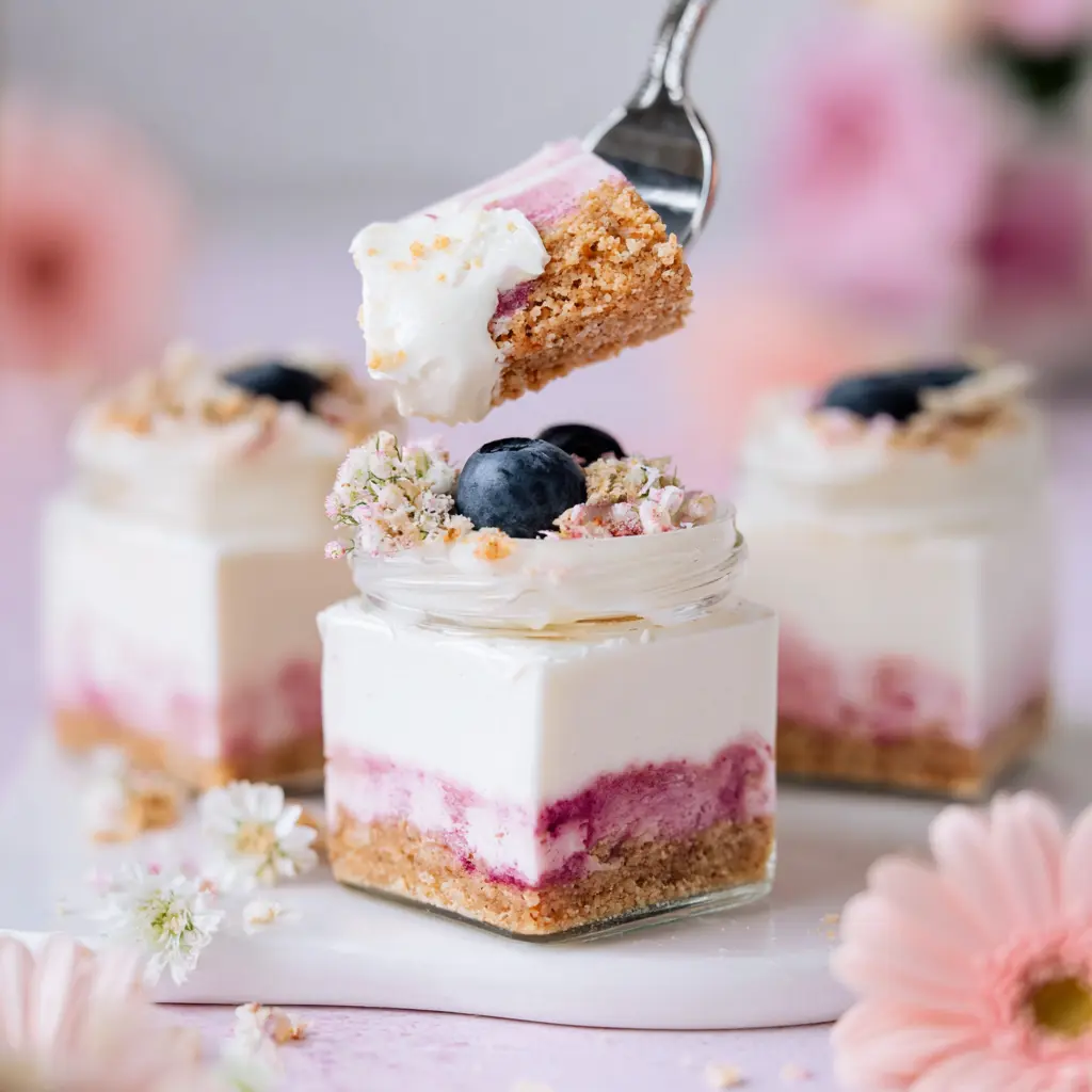 No Bake Protein Cheesecake Bars Satisfying Real New Way to Love Dessert 2 Vanilla Greek yogurt protein cheesecake bars for brunch