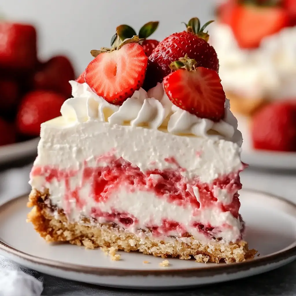 Strawberry no bake cheesecake summer party