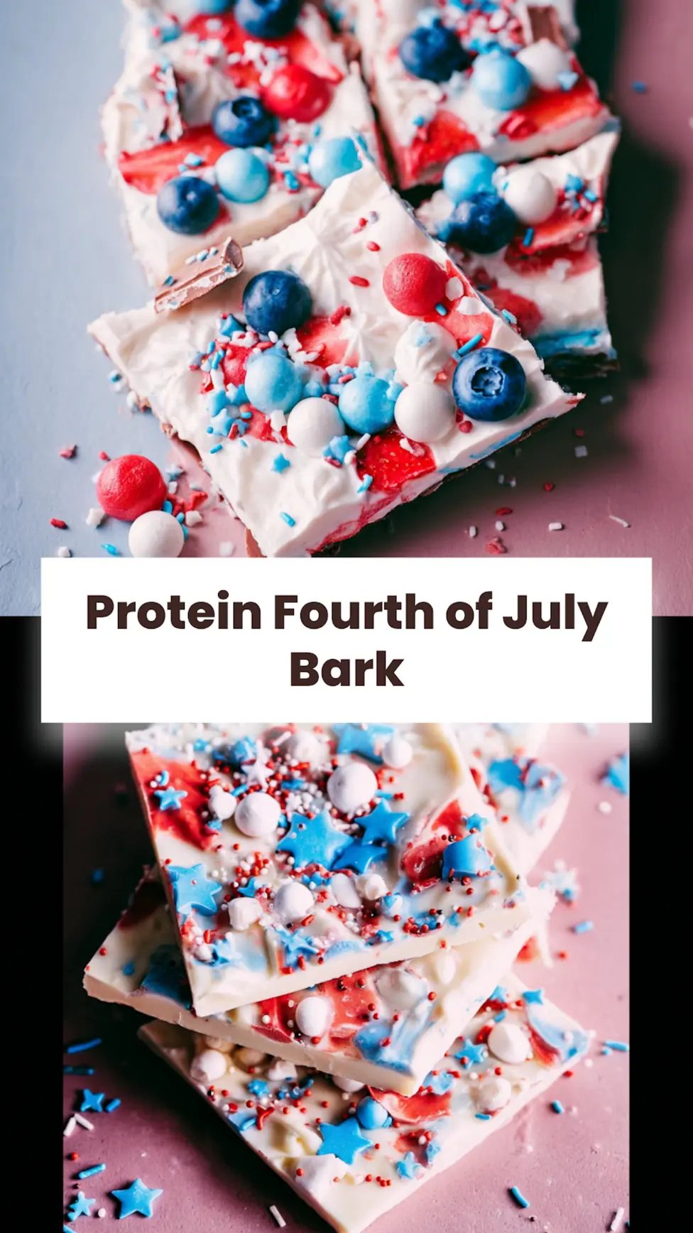 Milk chocolate bark patriotic Fourth of July dessert